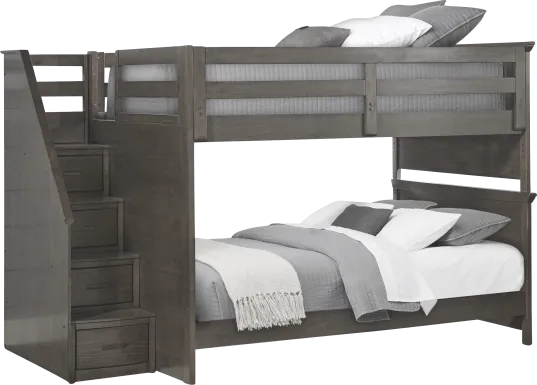 Kids Santa Cruz Gray Full/Full Step Bunk Bed