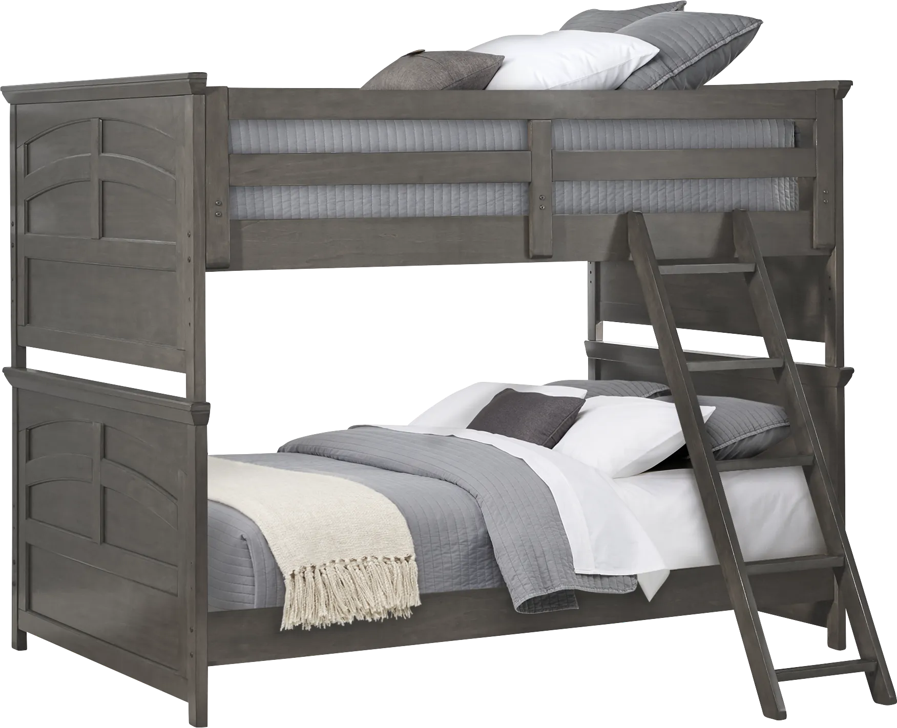 Kids Santa Cruz Gray Full/Full Bunk Bedroom - Thumbnail - Image 2