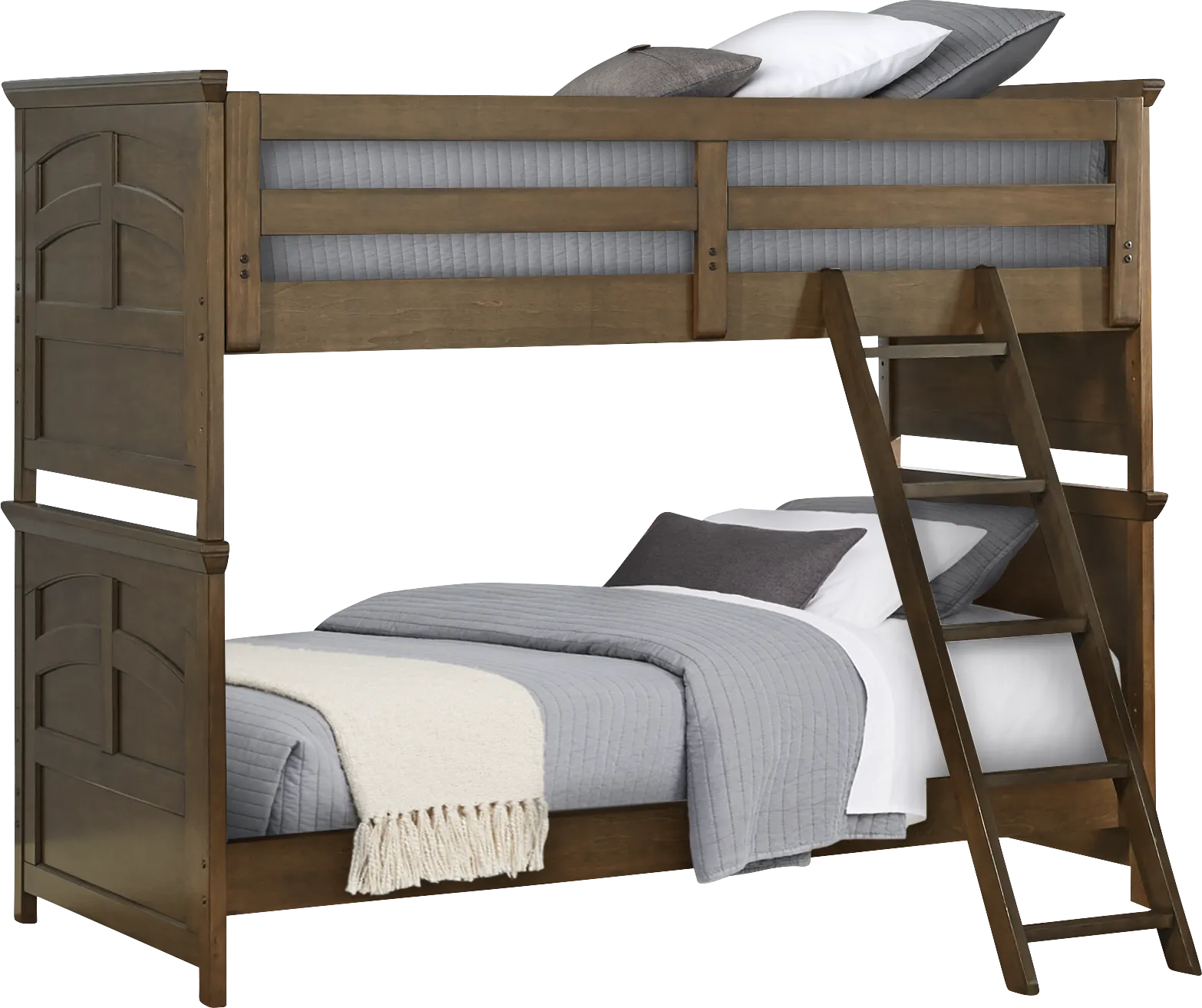 Kids Santa Cruz Brown Cherry Twin/Twin Bunk Bedroom - Thumbnail - Image 2