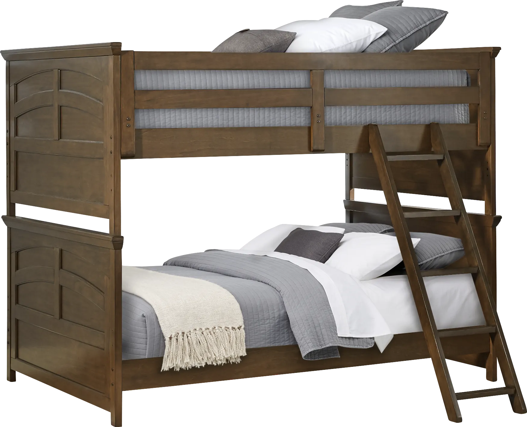 Kids Santa Cruz Brown Cherry Full/Full Bunk Bed - Thumbnail - Image 1