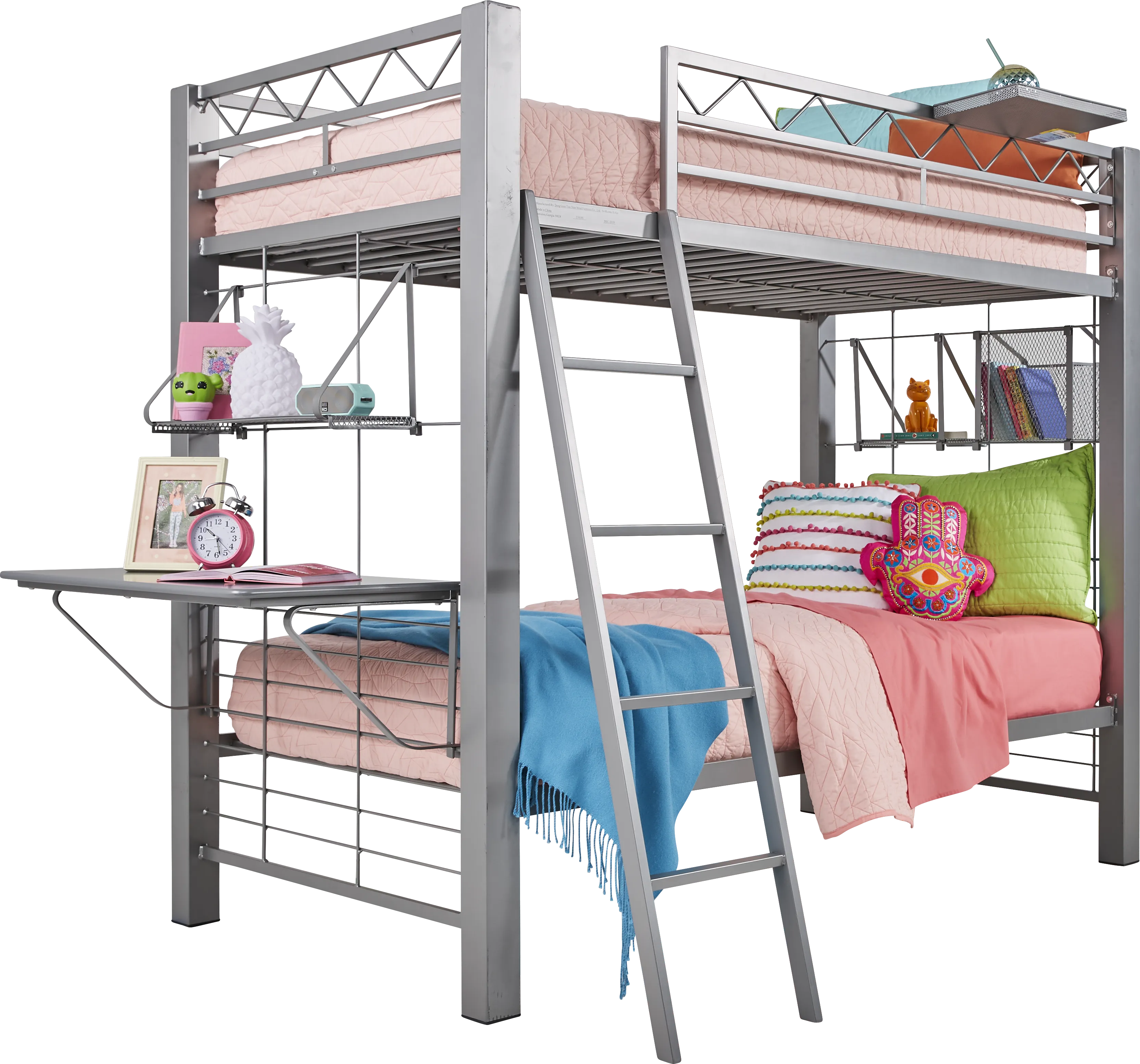Build-A-Bunk Gray Full/Full Bunk Bed With Gray Accessories - Thumbnail - Image 1