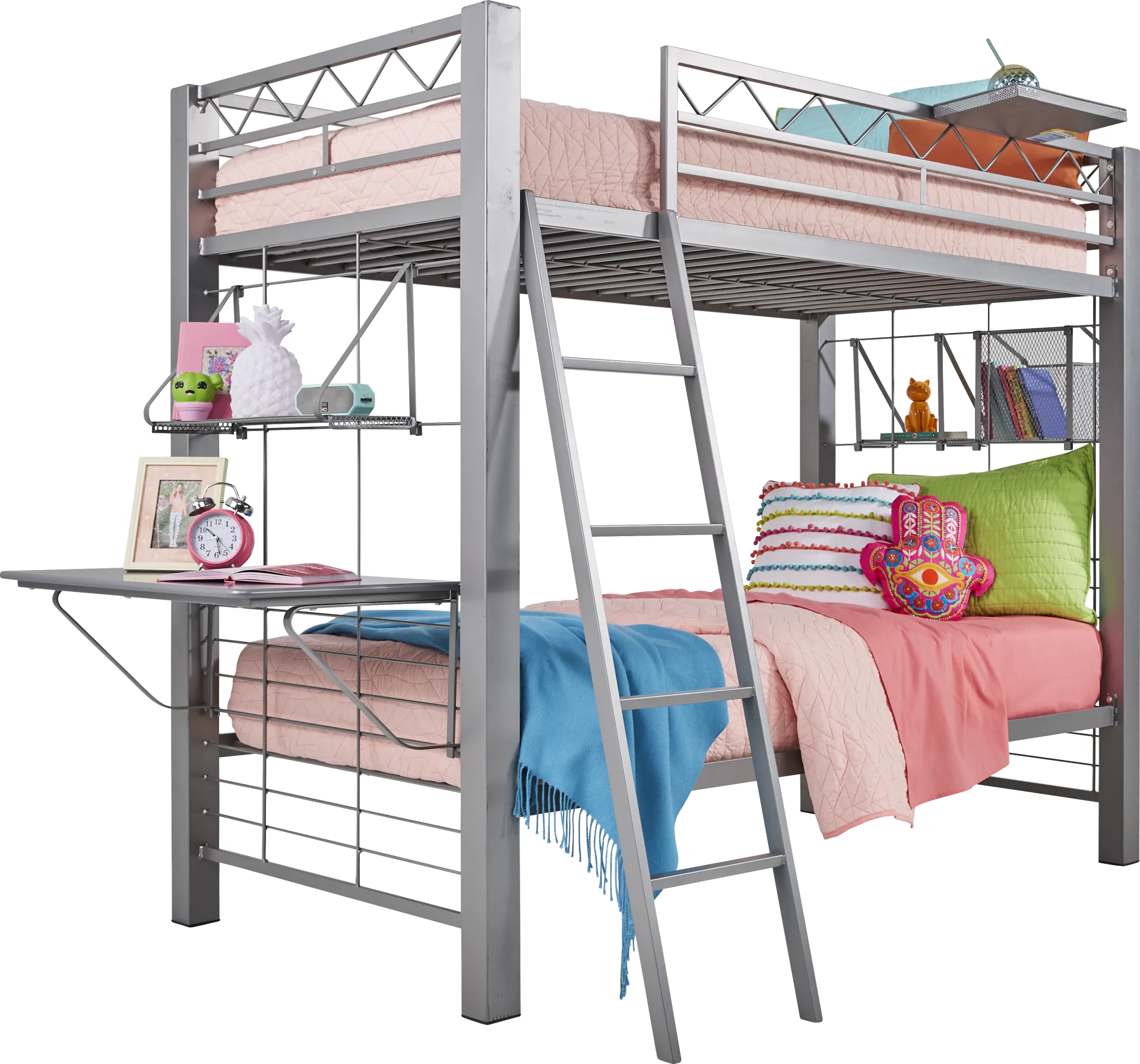 Build-A-Bunk Gray Full/Full Bunk Bed With Gray Accessories - Image 1
