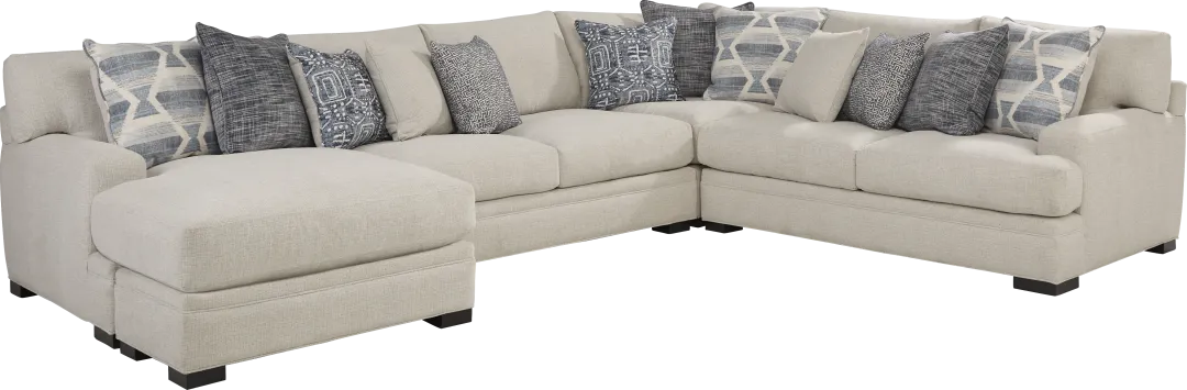 Bedford Park Ivory 3 Pc Sectional with Chaise