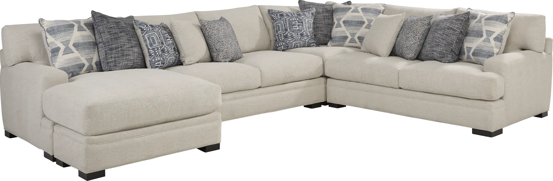 Bedford Park Ivory 3 Pc Sectional with Chaise - Image 1