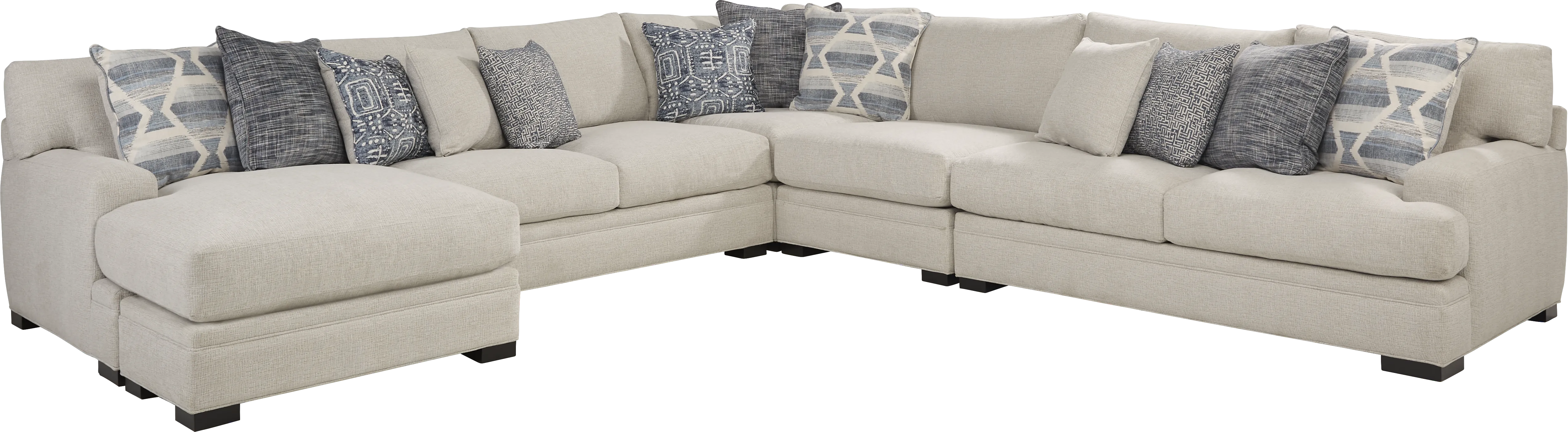 Bedford Park Ivory 4 Pc Sectional with Chaise - Thumbnail - Image 1