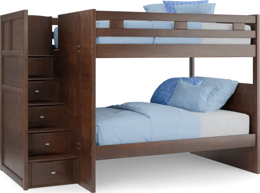 Ivy League 2.0 Walnut Full/Full Step Bunk Bed