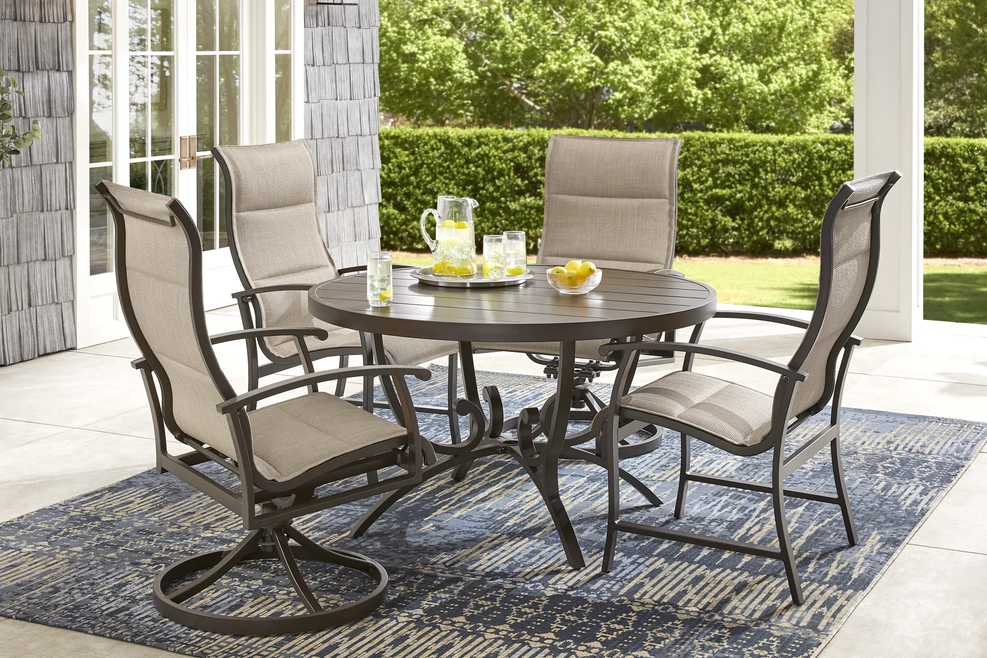 Lake Breeze Aged Bronze 48 in. Round Outdoor Dining Table - Image 1