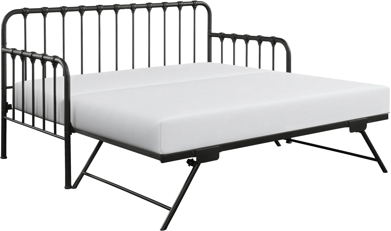 Betlin Black Daybed with Lift Up Trundle