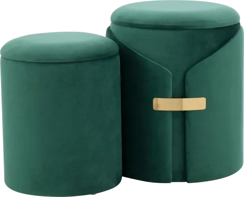 Atholgate Green Ottoman, Set of 2