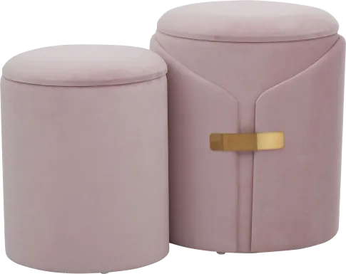 Atholgate Blush Ottoman, Set of 2