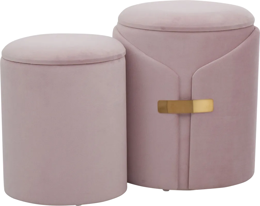 Atholgate Blush Ottoman, Set of 2