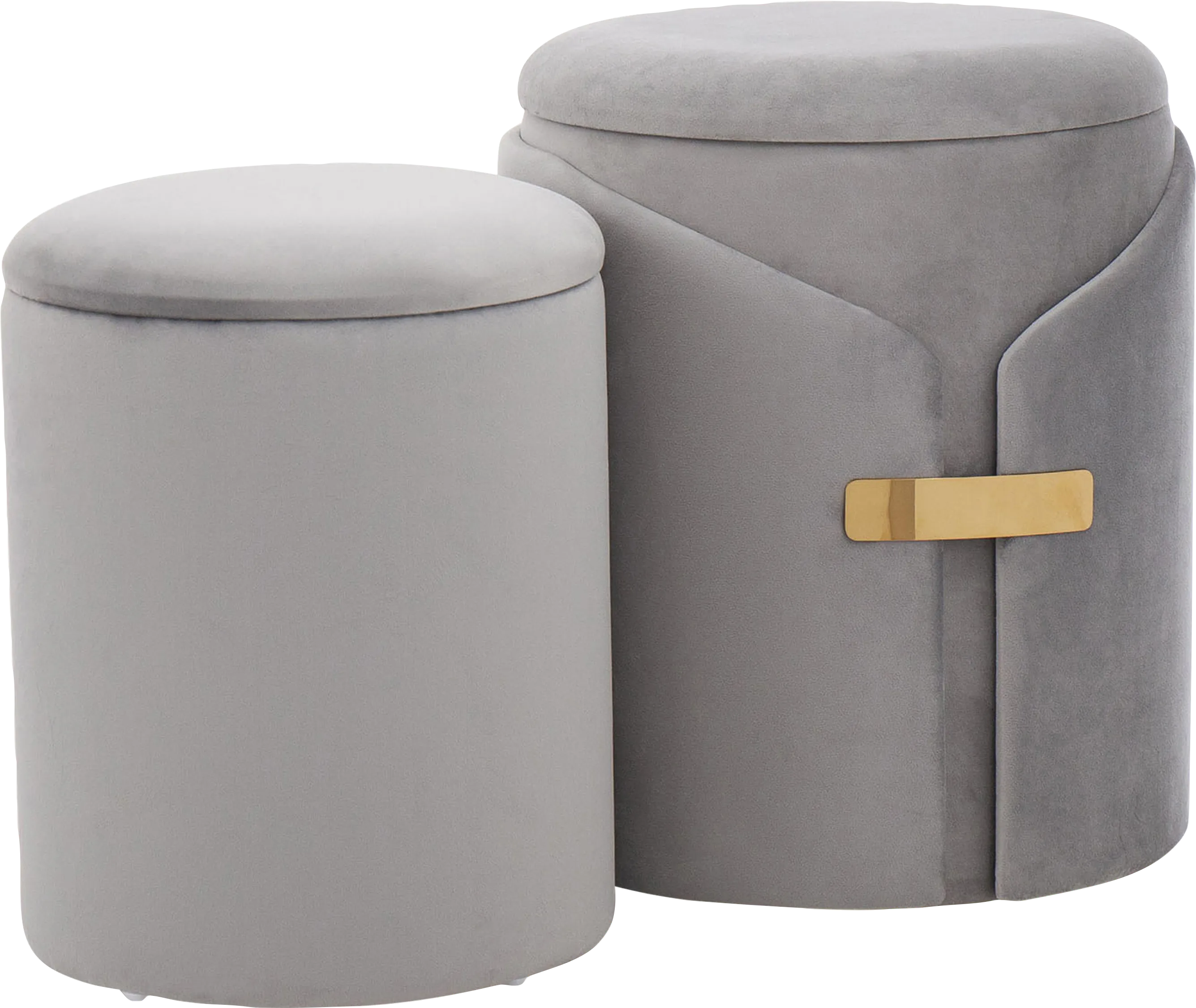 Atholgate Silver Ottoman, Set of 2 - Thumbnail - Image 1