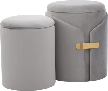 Atholgate Silver Ottoman, Set of 2