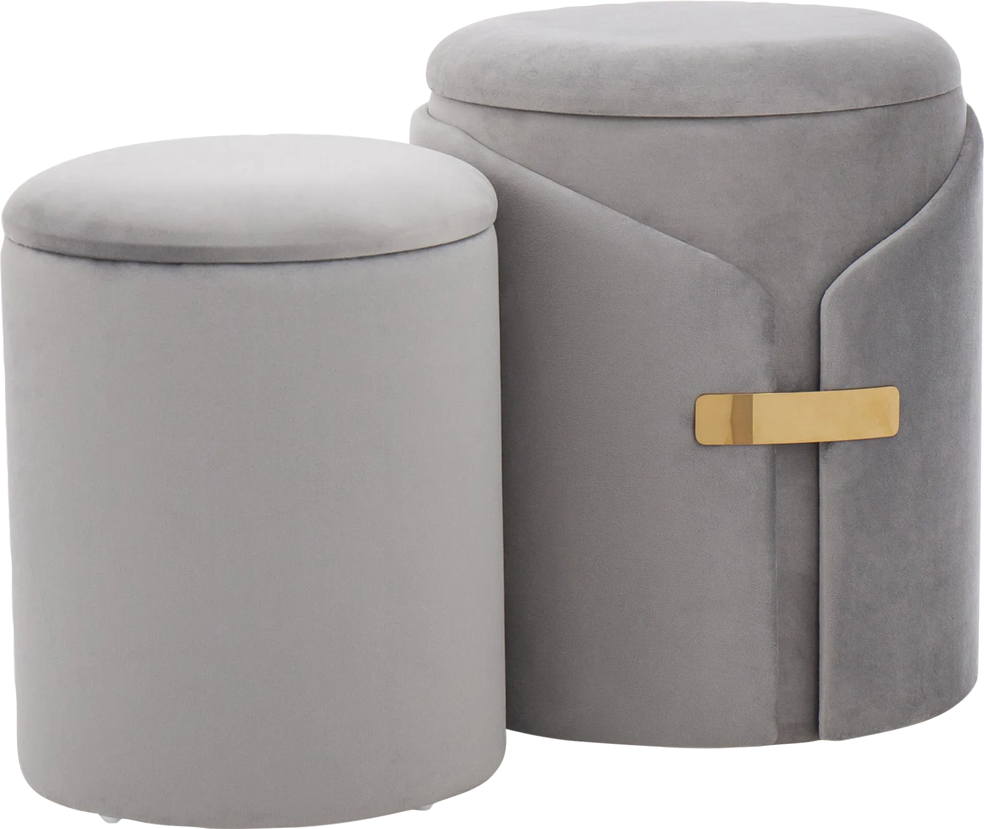 Atholgate Silver Ottoman, Set of 2 - Image 1