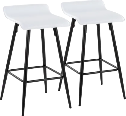 Aliceanna White Counter Height Stool, Set of 2