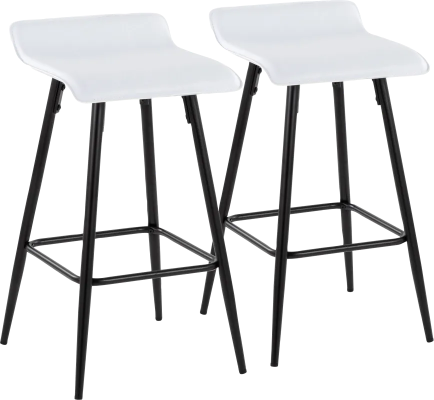 Aliceanna White Counter Height Stool, Set of 2