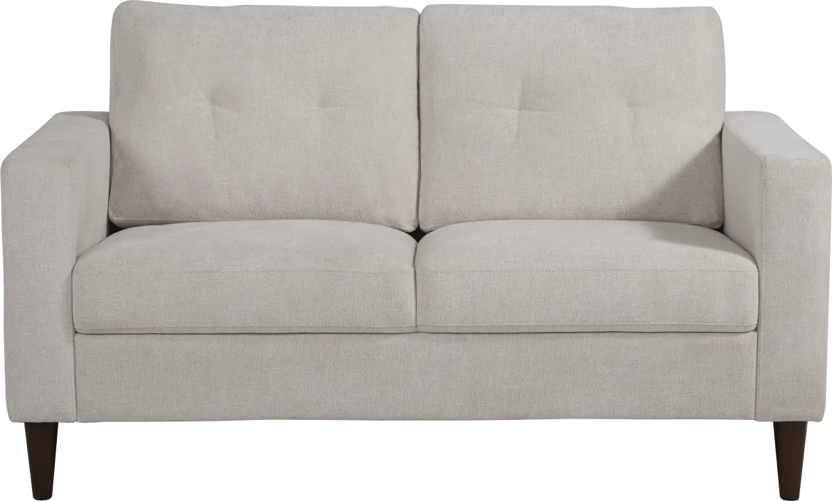 Bonavista 2 Pc Beige Polyester Fabric Living Room Set With Sofa ...