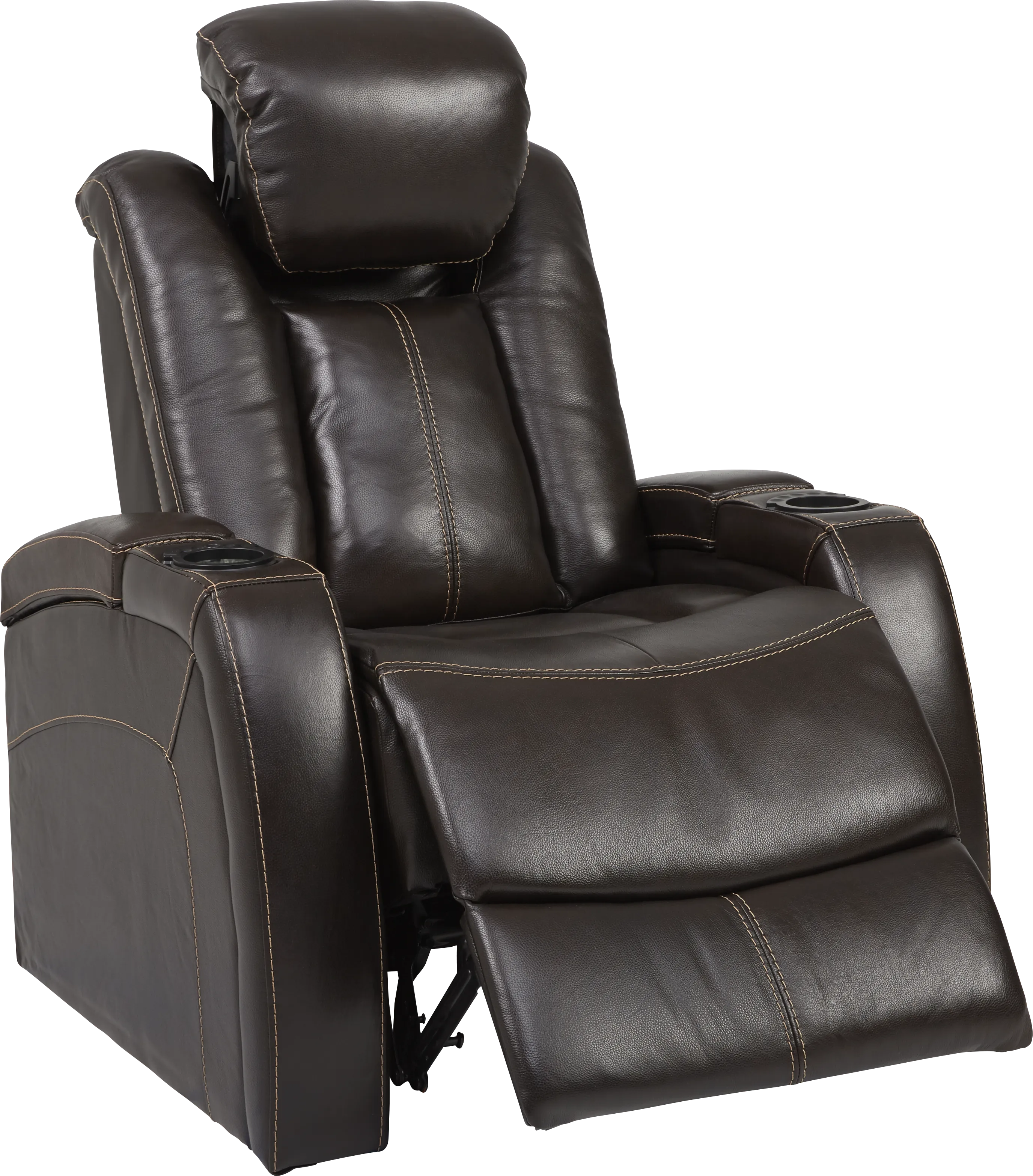 Moretti Brown Leather 8 Pc Dual Power Reclining Living Room - Thumbnail - Image 14