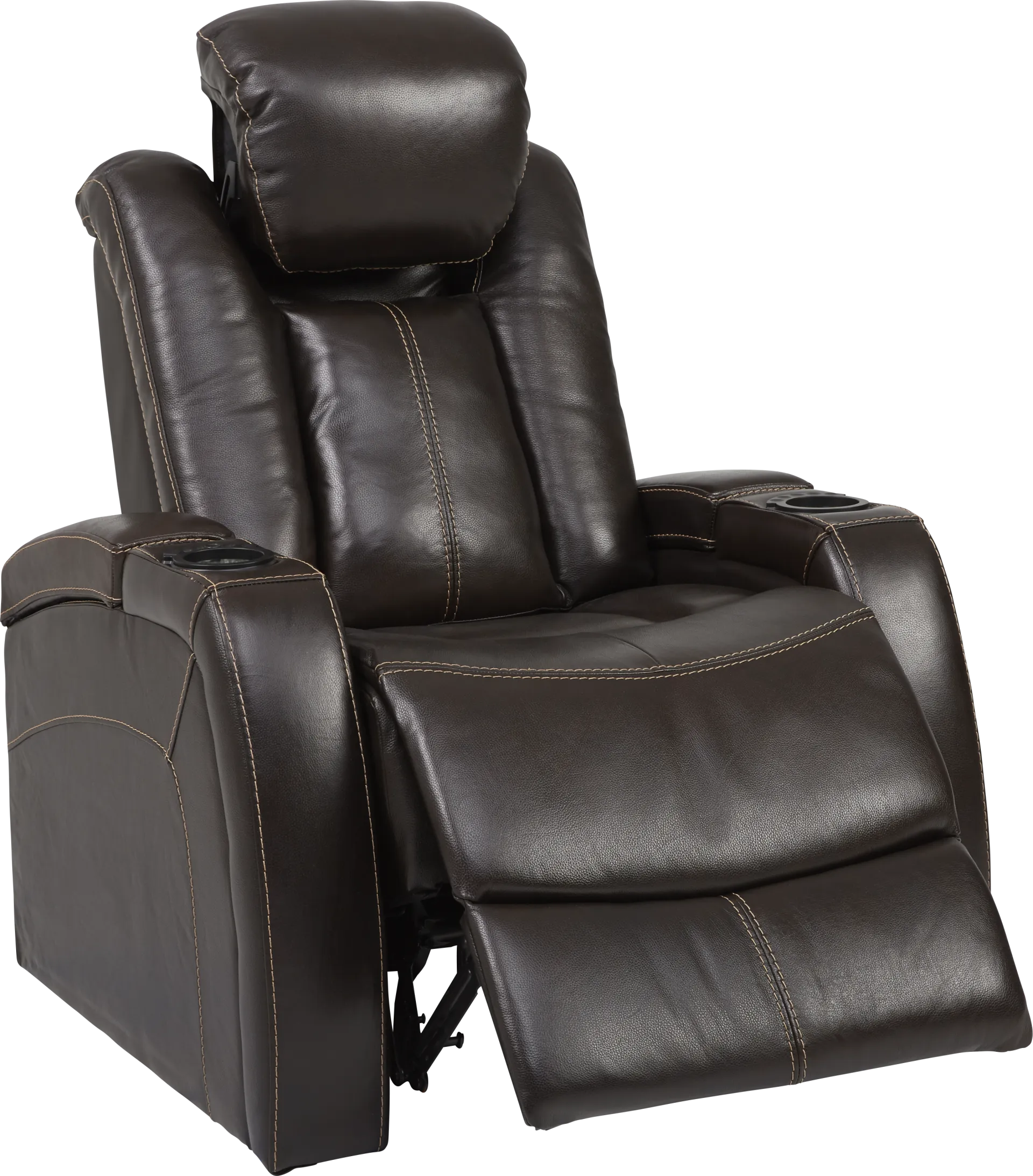 Moretti Brown Leather 8 Pc Dual Power Reclining Living Room - Image 14