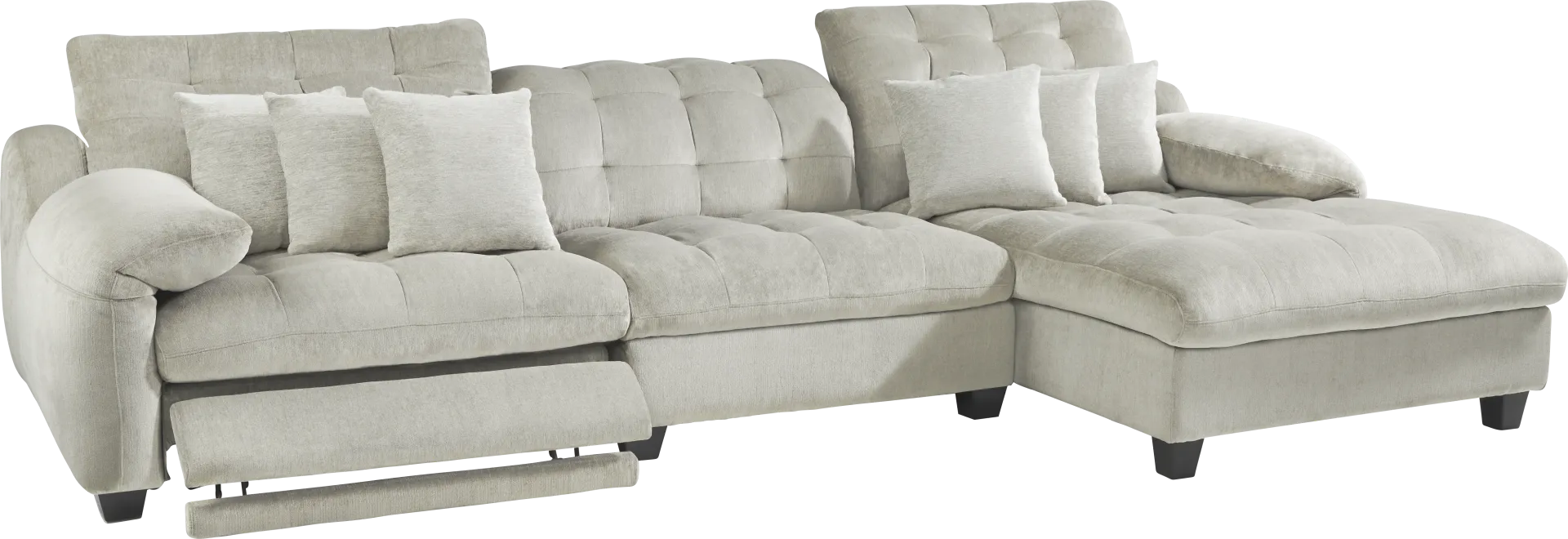 Ardelia Lane Light Gray Chenille Fabric 3 Pc Dual Power Reclining