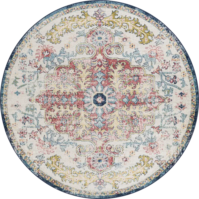 Stradleigh Blue 6'7 Round Rug