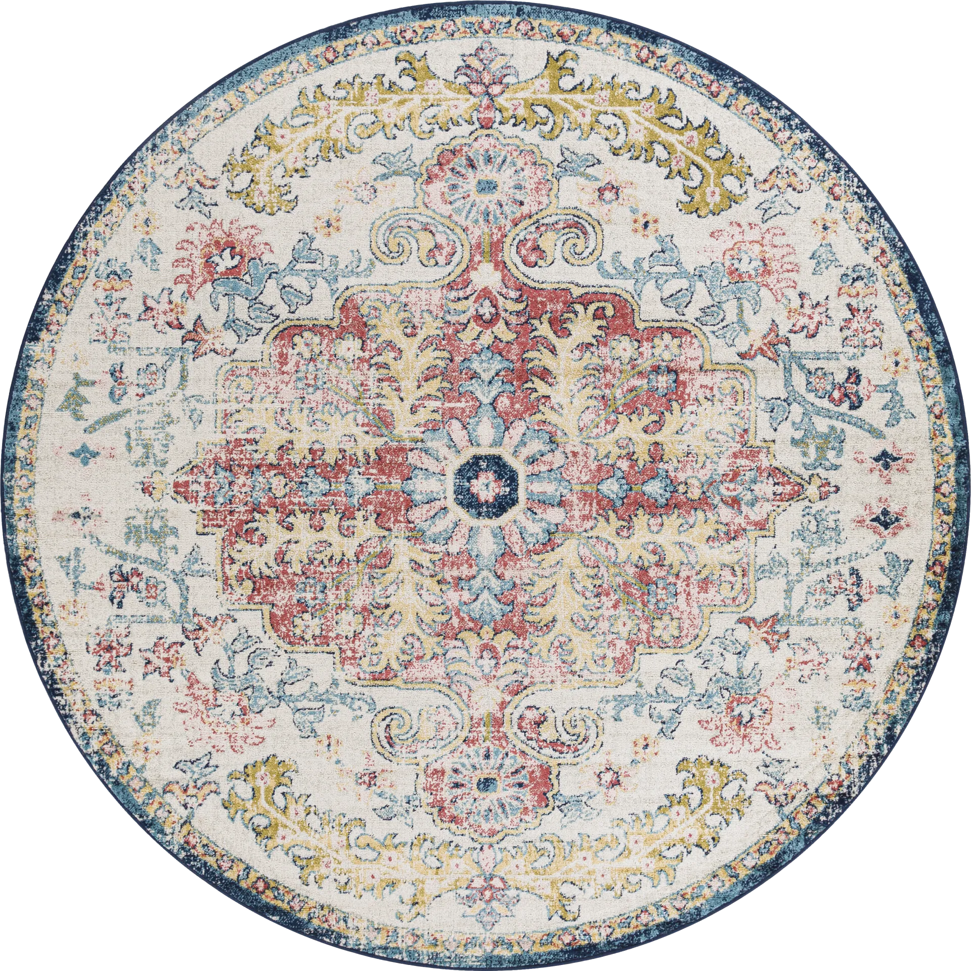 Stradleigh Blue 7'10 Round Rug - Image 1