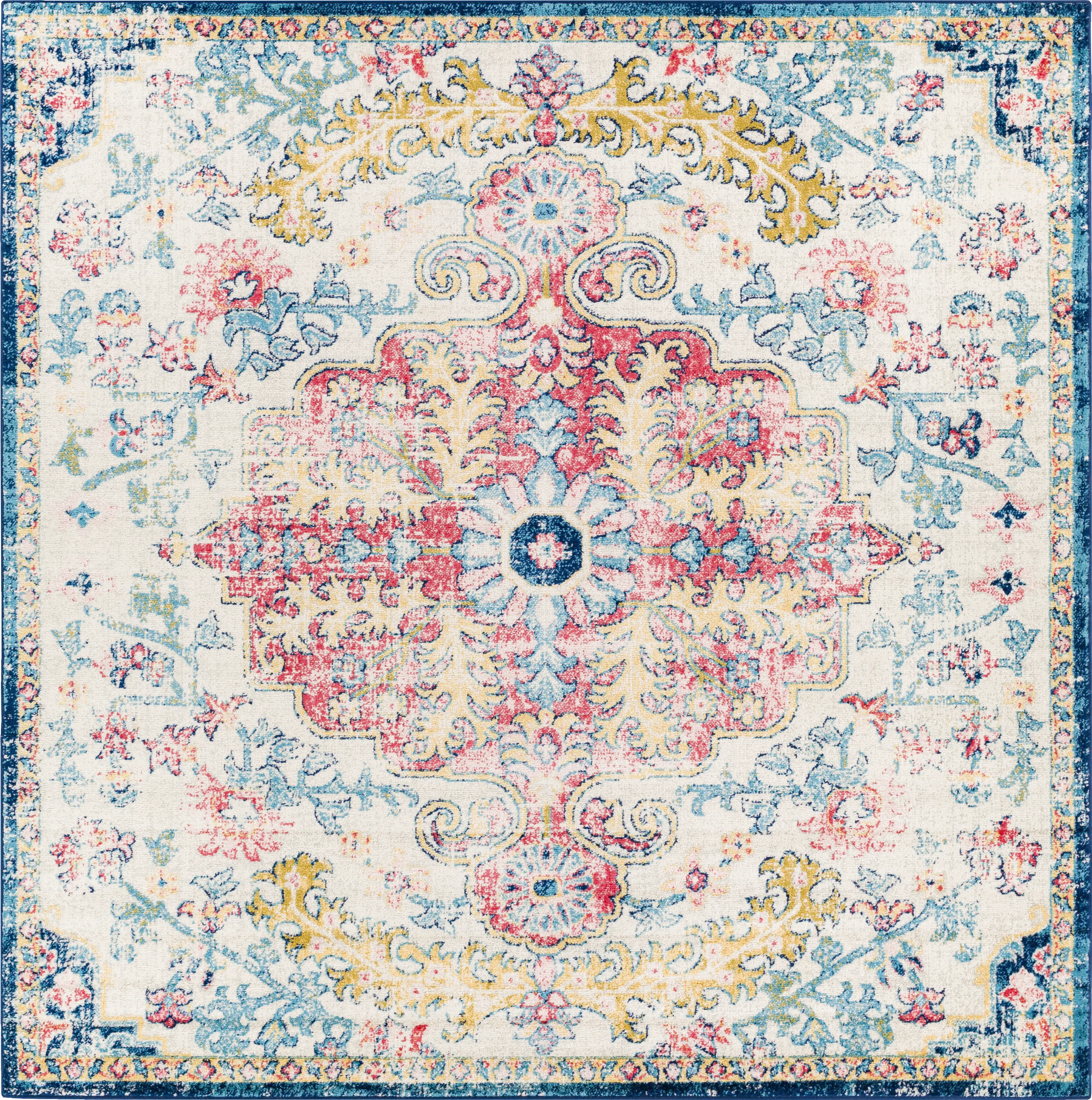 Stradleigh Blue 7'10 Square Rug - Thumbnail - Image 1