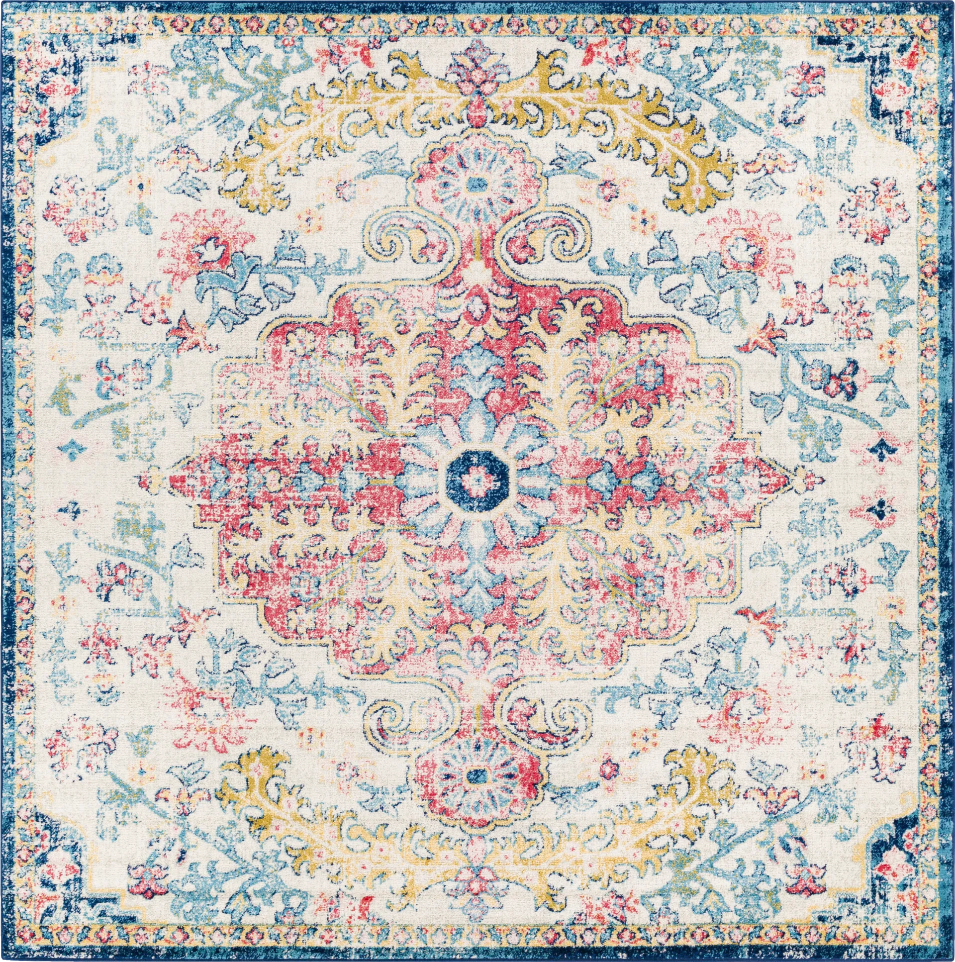 Stradleigh Blue 7'10 Square Rug - Image 1