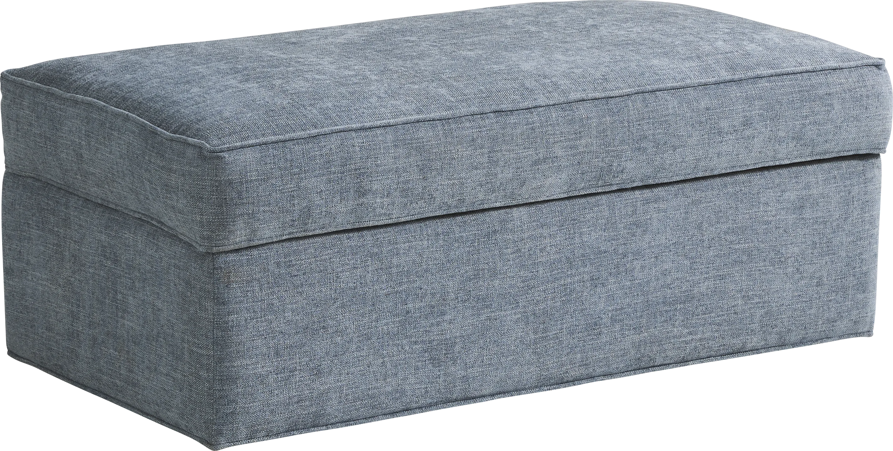 Bellingham Chambray Textured Chenille Ottoman - Thumbnail - Image 1