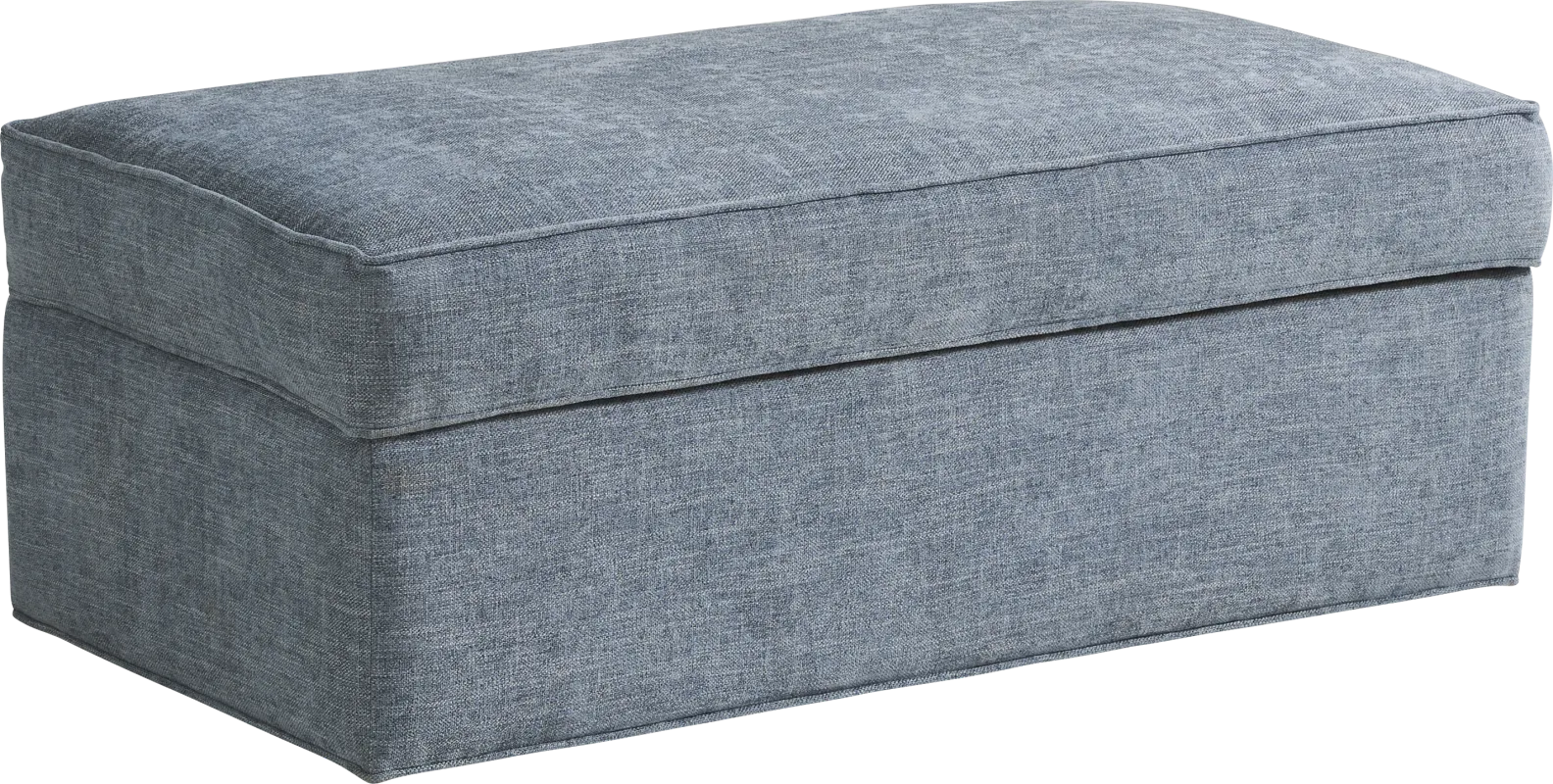 Bellingham Chambray Textured Chenille Ottoman