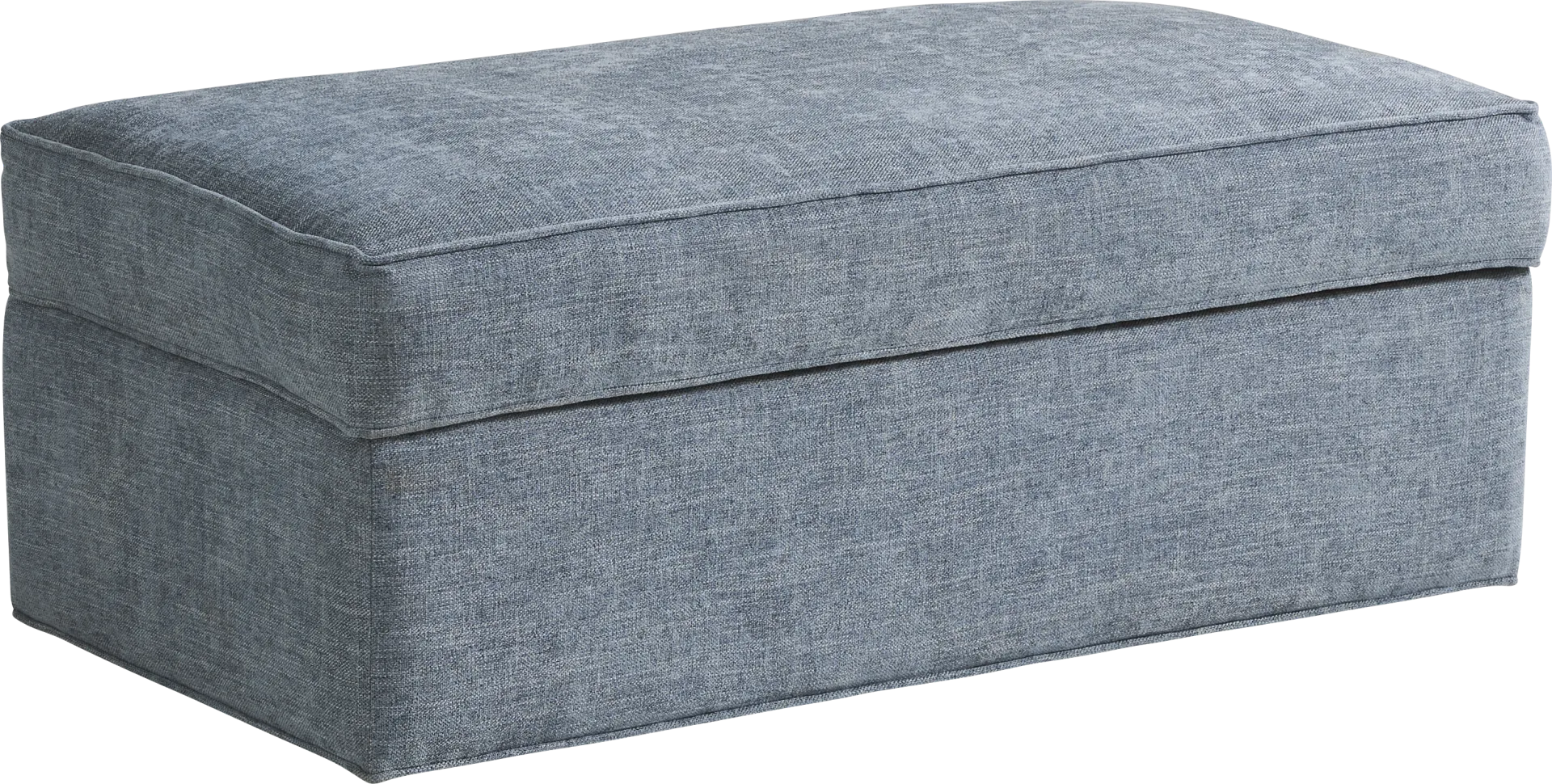 Bellingham Chambray Textured Chenille Ottoman - Image 1