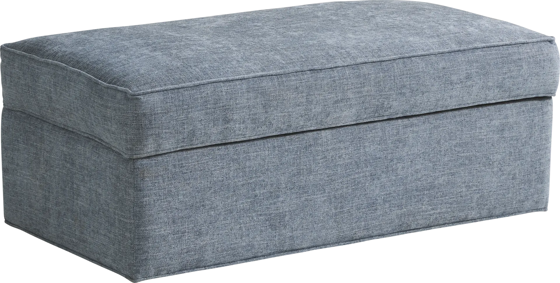 Bellingham Chambray Textured Chenille Ottoman