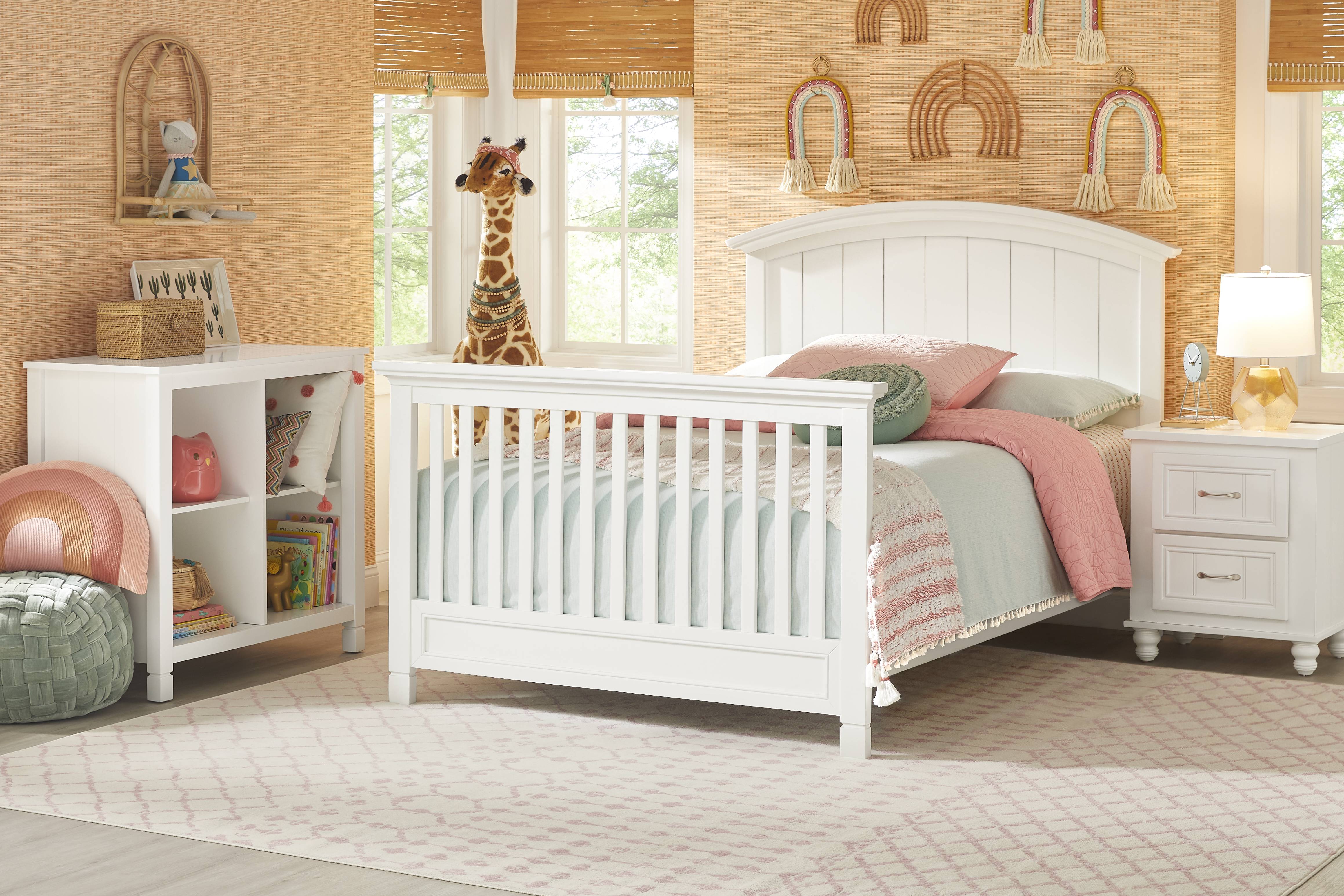 Kids Cottage Colors White Nursery with Toddler Rail - Thumbnail - Image 2
