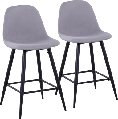 Jerdone Light Gray Counter Height Stool, Set of 2