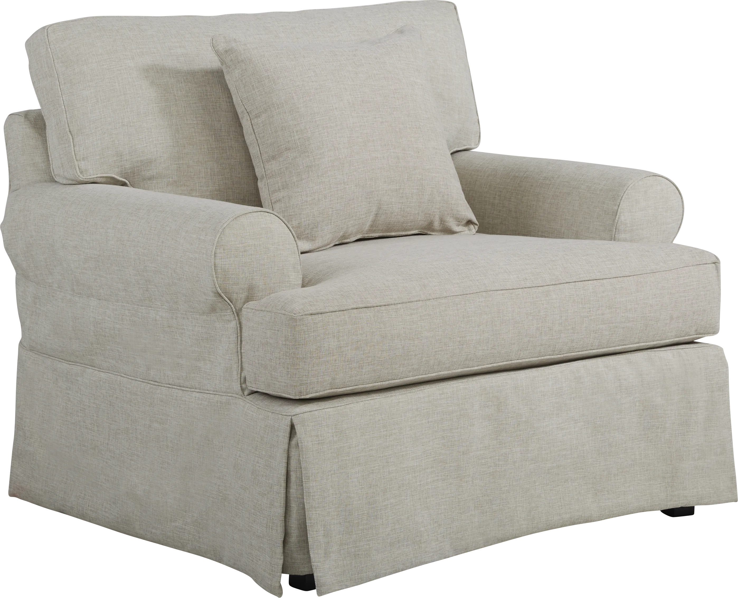 Beachside Walk Linen Textured Slipcover Chair - Thumbnail - Image 1