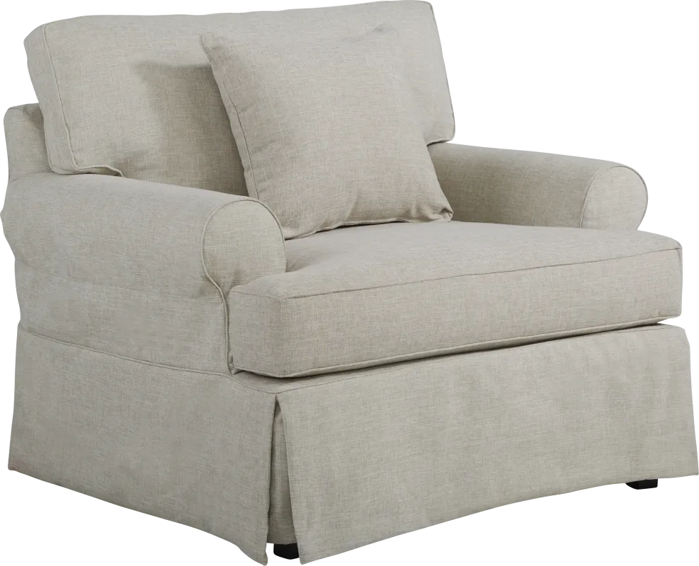 Beachside Walk Linen Textured Slipcover Chair