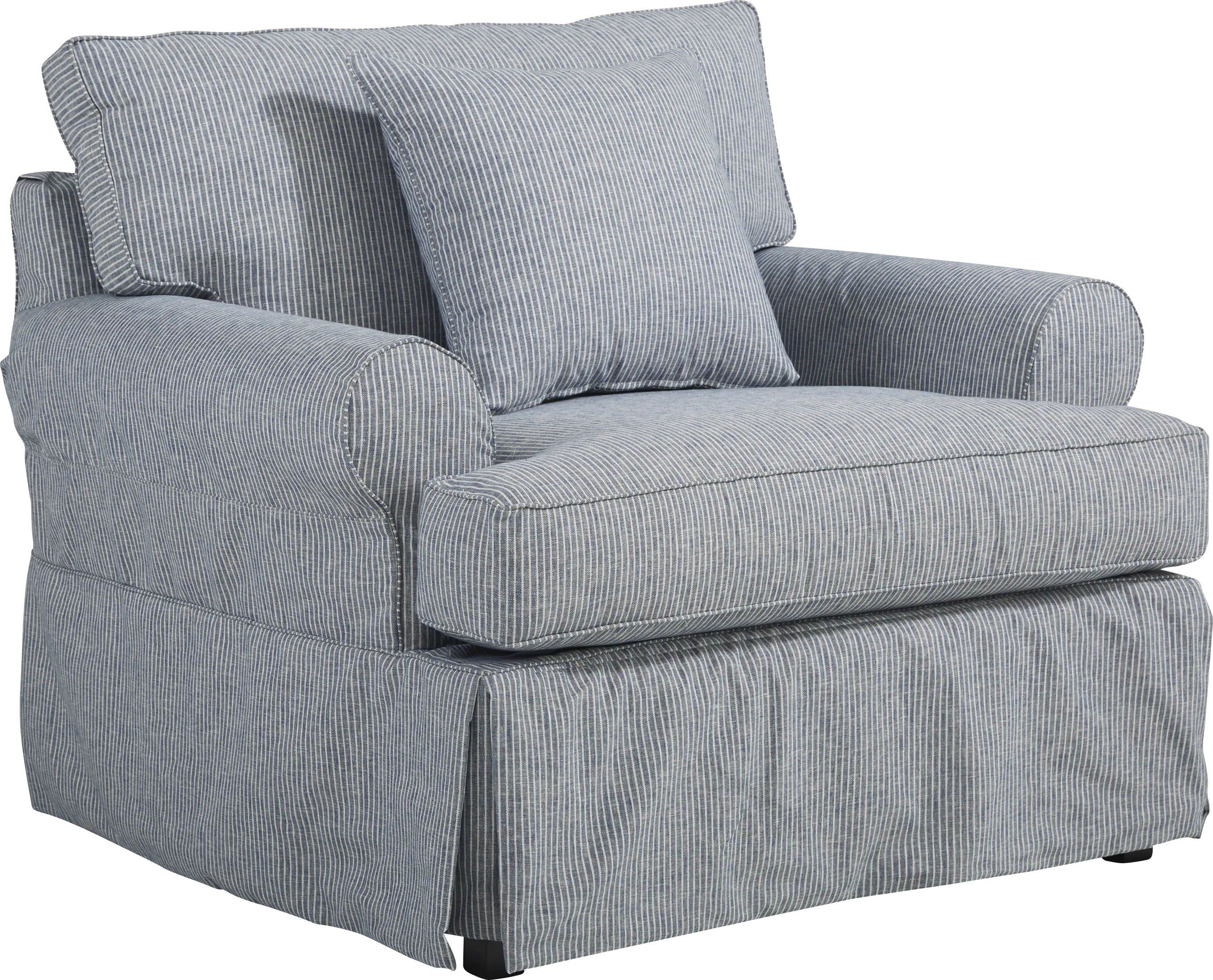 Beachside Walk Blue Denim Slipcover 8 Pc Living Room - Thumbnail - Image 8