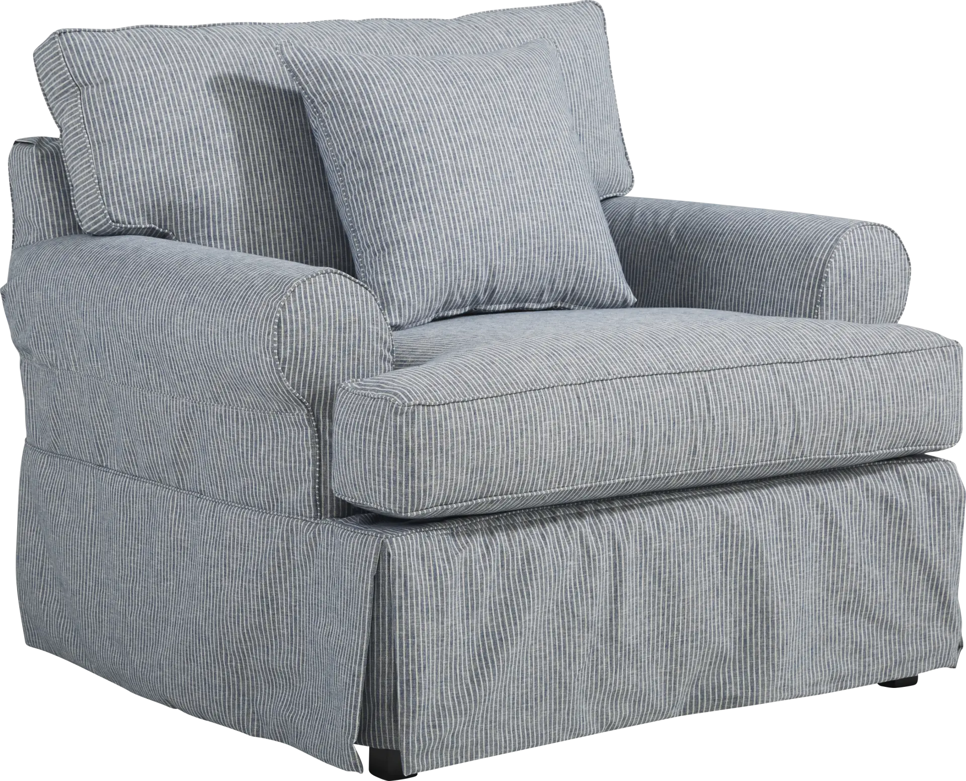 Beachside Walk Blue Denim Slipcover Chair