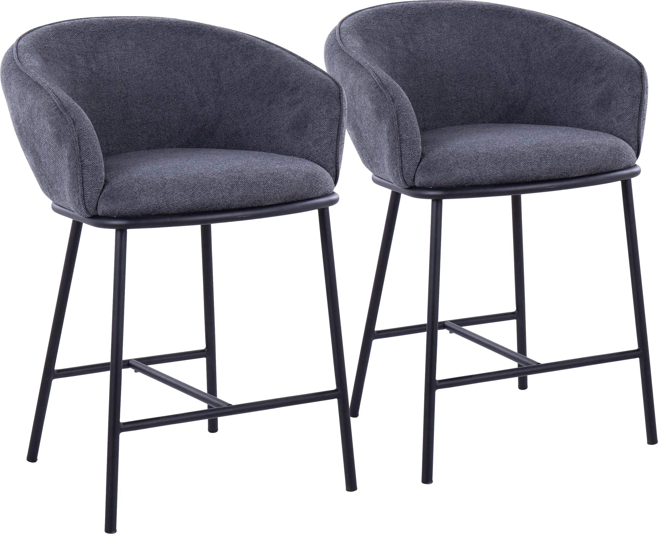 Harcort Charcoal Counter Height Stool, Set of 2 - Thumbnail - Image 1
