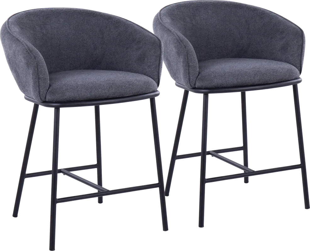Harcort Charcoal Counter Height Stool, Set of 2