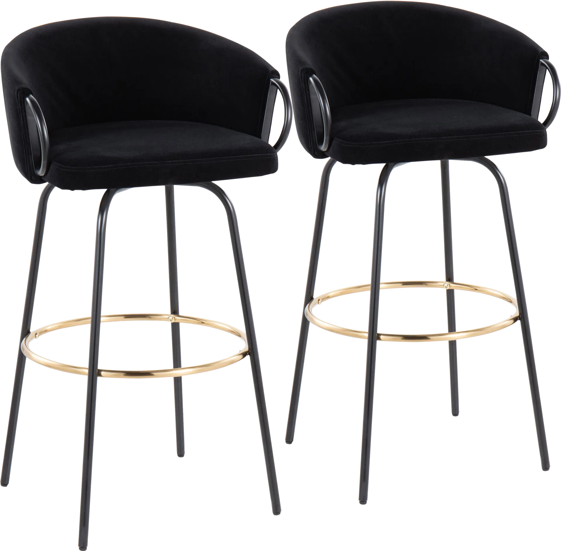 Gourdin Black Swivel Barstool, Set of 2 - Image 1