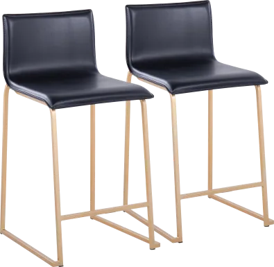 Fassitt Black Counter Height Stool, Set of 2