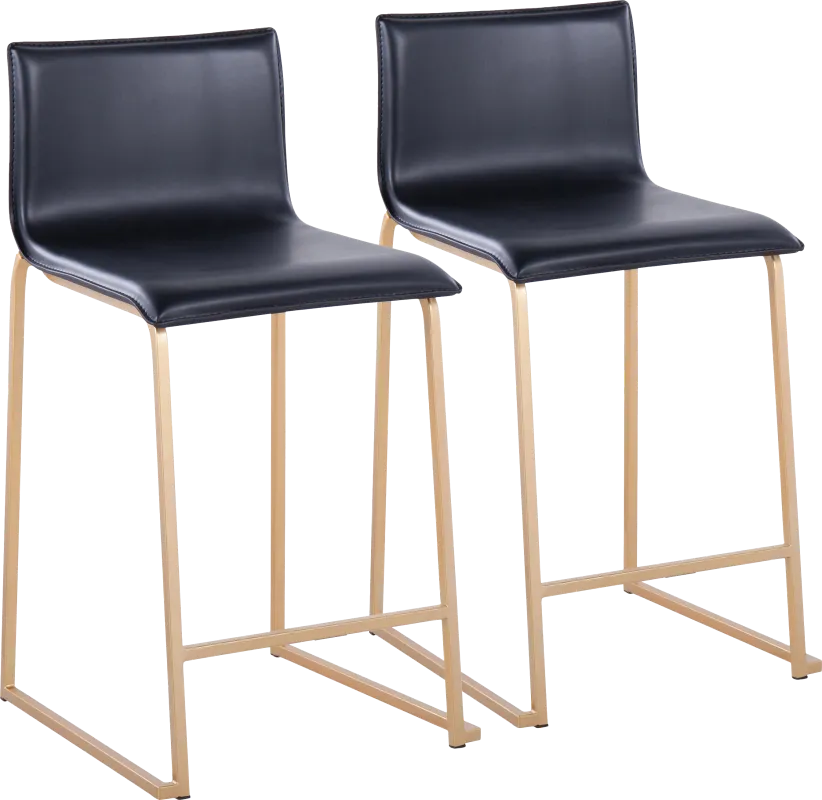 Fassitt Black Counter Height Stool, Set of 2