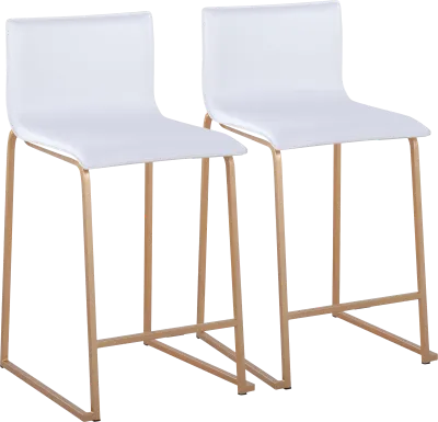 Fassitt White Counter Height Stool, Set of 2