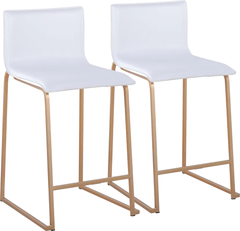 Fassitt White Counter Height Stool, Set of 2