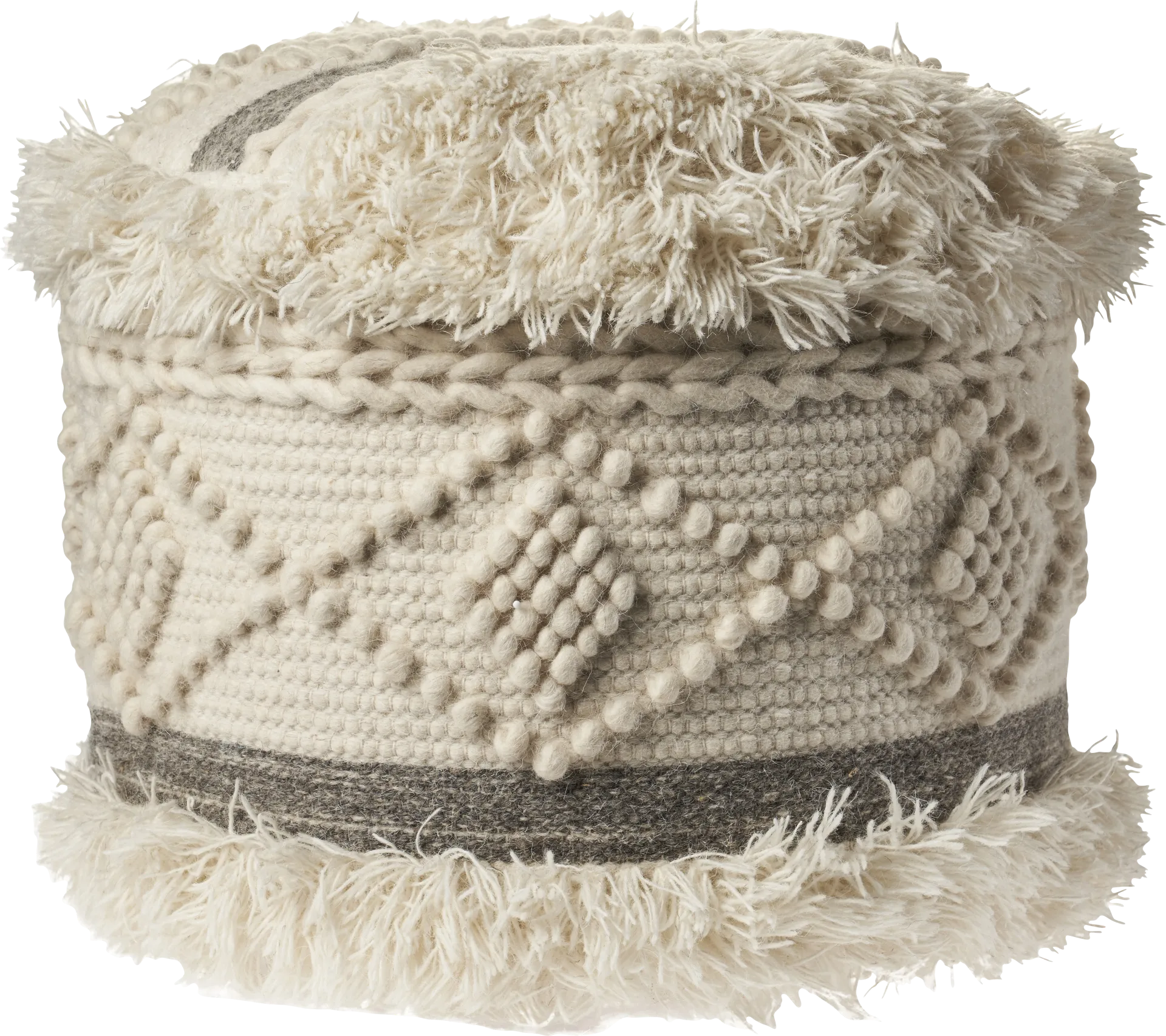 Adrenas III Beige Pouf - Image 1