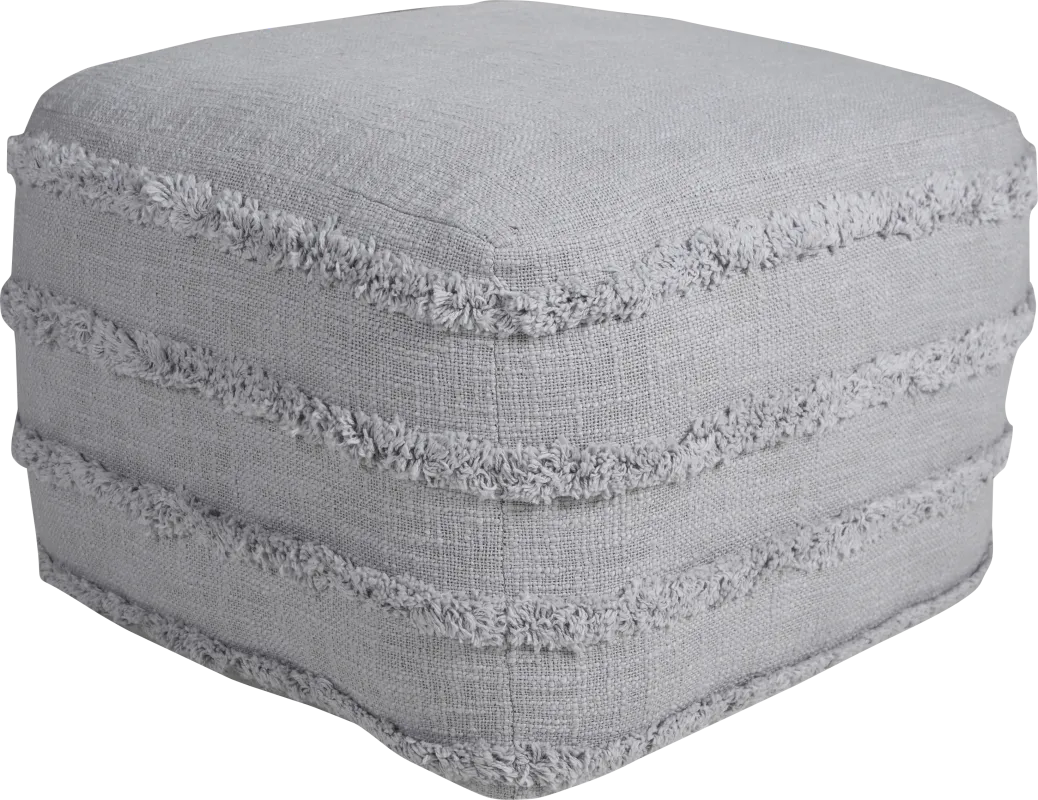 Elzieno II Gray Pouf