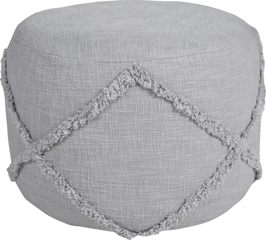 Elizeno I Gray Pouf