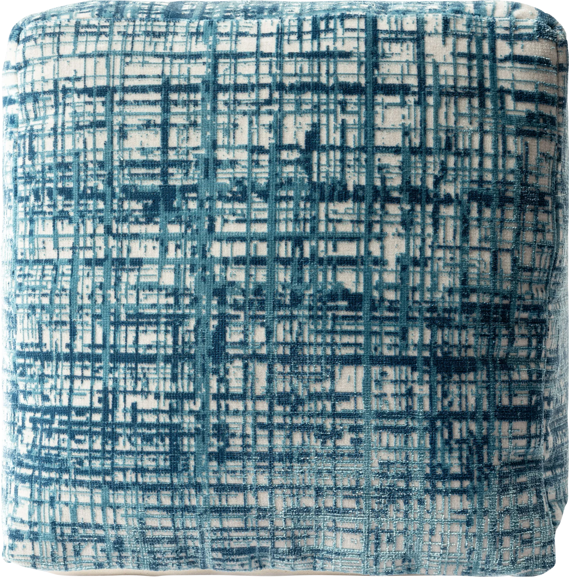 Lucilan Blue Pouf - Image 1