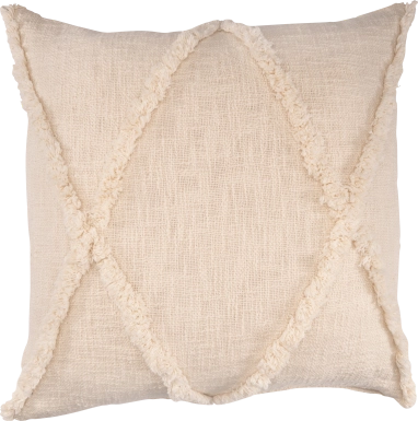 Rosellar Cream Throw Pillow